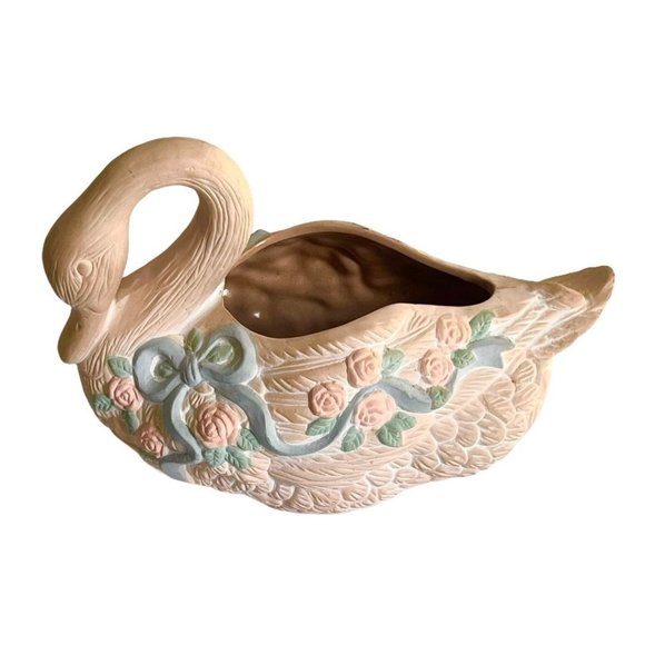 Vintage CBK LTD Ceramic Clay Swan Vase - Picture 3 of 12